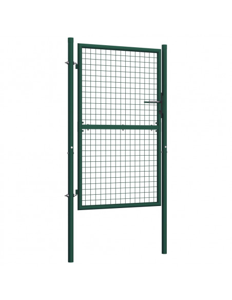 Cancello per Recinzione in Acciaio 100x200 cm Verde