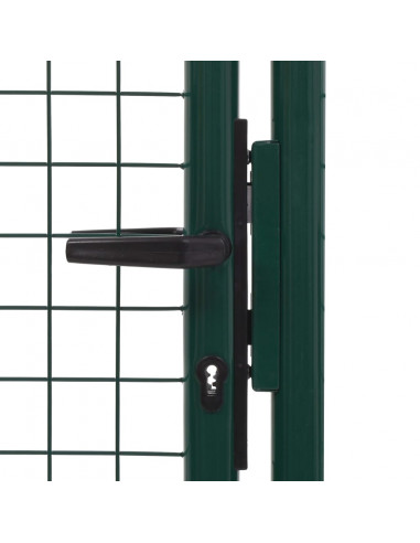 Cancello per Recinzione in Acciaio 100x200 cm Verde