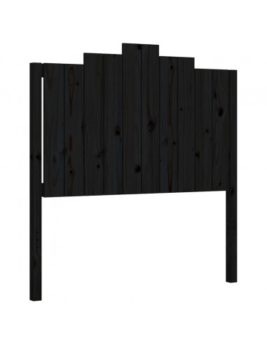 Giroletto con Testiera Nero 100x200 cm in Legno Massello