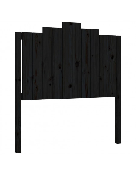 Giroletto con Testiera Nero 100x200 cm in Legno Massello
