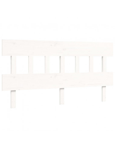 Letto per Anziani con Testiera Bianco 160x200 cm Legno Massello