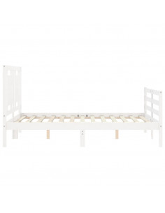 Giroletto con Testiera Bianco 120x200 cm in Legno Massello 2