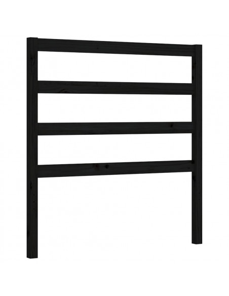 Giroletto con Testiera Nero 100x200 cm in Legno Massello