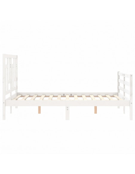 Giroletto con Testiera Bianco 120x200 cm in Legno Massello
