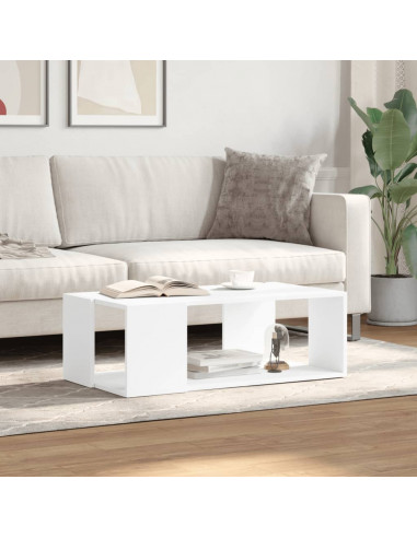Tavolino da Salotto Bianco 89,5x48x30 cm in Legno Multistrato