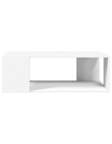 Tavolino da Salotto Bianco 89,5x48x30 cm in Legno Multistrato