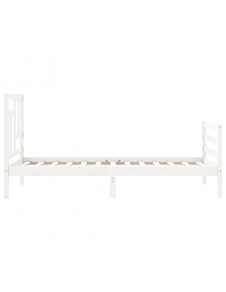 Giroletto con Testiera Bianco 90x200 cm in Legno Massello