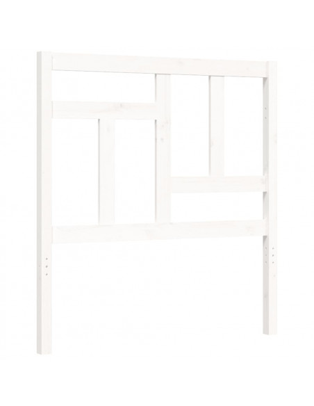 Giroletto con Testiera Bianco 90x200 cm in Legno Massello