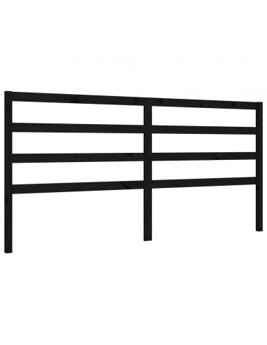 Giroletto con Testiera Nero 200x200 cm in Legno Massello