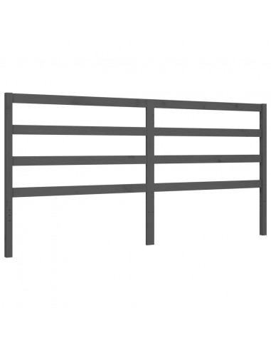 Giroletto con Testiera Grigio 200x200 cm in Legno Massello