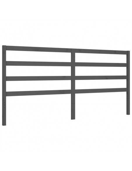 Giroletto con Testiera Grigio 200x200 cm in Legno Massello