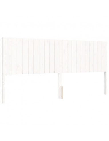 Giroletto con Testiera Bianco 200x200 cm in Legno Massello