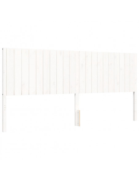 Giroletto con Testiera Bianco 200x200 cm in Legno Massello