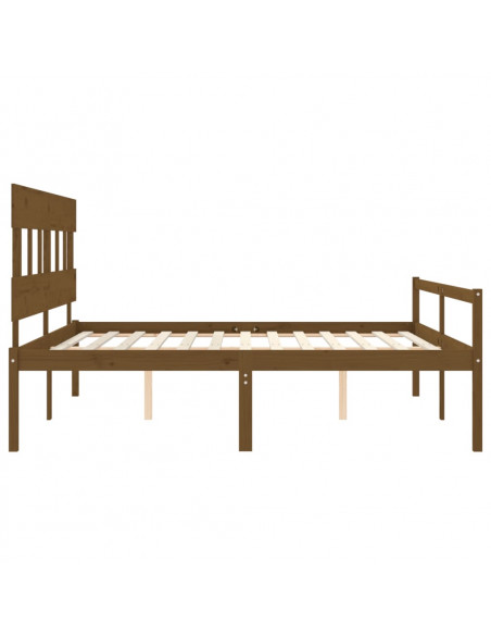 Letto per Anziani con Testiera Miele 200x200 cm Legno Massello