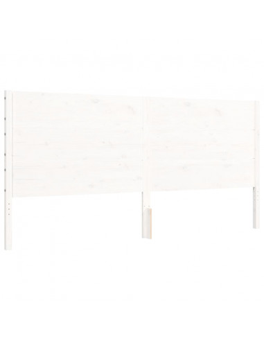 Giroletto con Testiera Bianco 200x200 cm in Legno Massello