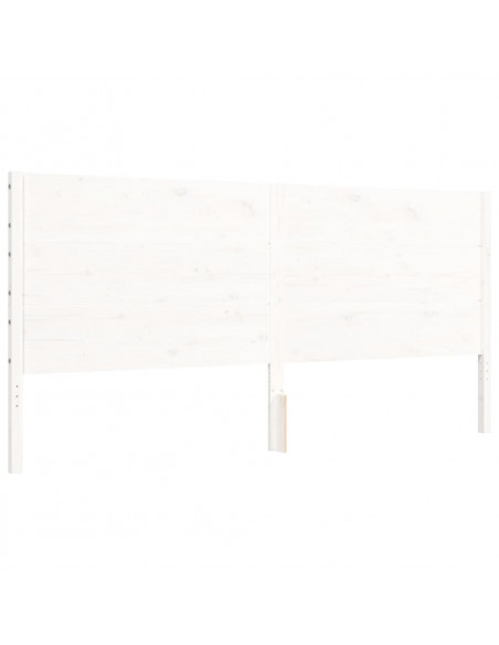 Giroletto con Testiera Bianco 200x200 cm in Legno Massello