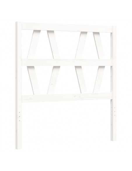 Giroletto con Testiera Bianco 90x200 cm in Legno Massello