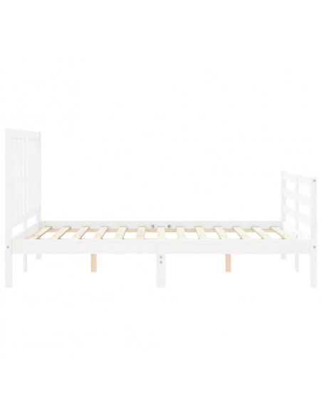 Giroletto con Testiera Bianco 140x200 cm in Legno Massello