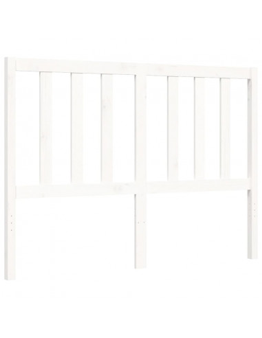 Giroletto con Testiera Bianco 140x200 cm in Legno Massello