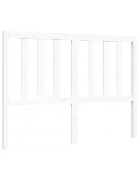 Giroletto con Testiera Bianco 140x200 cm in Legno Massello