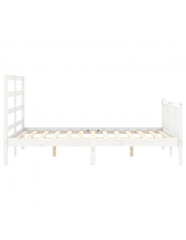 Giroletto con Testiera Bianco 140x200 cm in Legno Massello