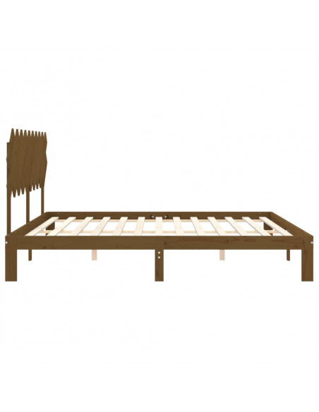 Giroletto con Testiera Miele 200x200 cm in Legno Massello