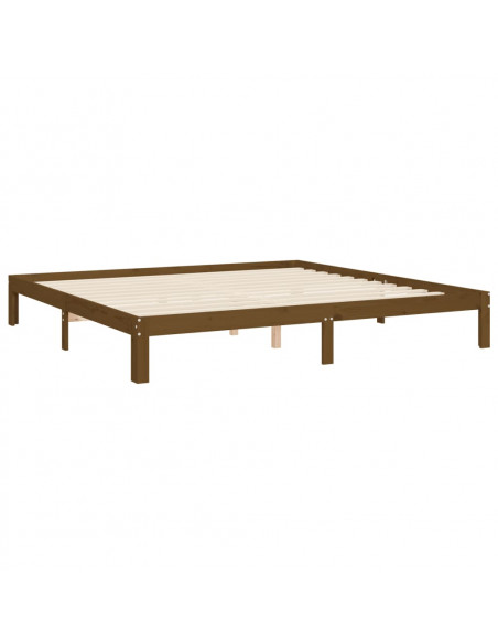 Giroletto con Testiera Miele 200x200 cm in Legno Massello