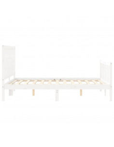 Giroletto con Testiera Bianco 120x200 cm in Legno Massello 2