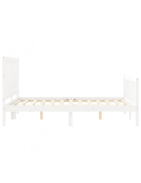 Giroletto con Testiera Bianco 120x200 cm in Legno Massello