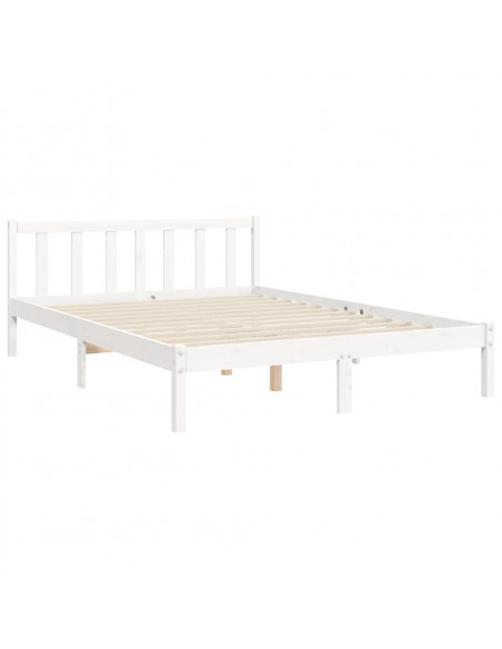 Giroletto con Testiera Bianco 120x200 cm in Legno Massello