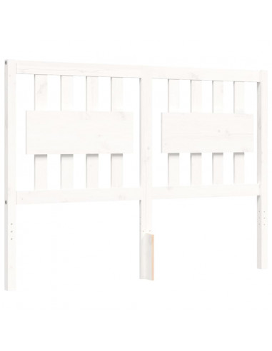 Giroletto con Testiera Bianco 120x200 cm in Legno Massello