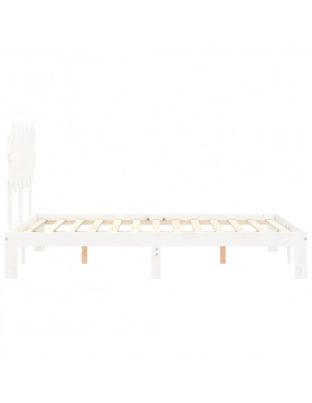 Giroletto con Testiera Bianco 120x200 cm in Legno Massello