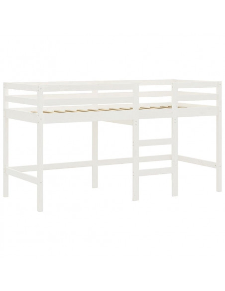 Letto a Soppalco con Tunnel Bambini Bianco e Nero 90x190cm Pino