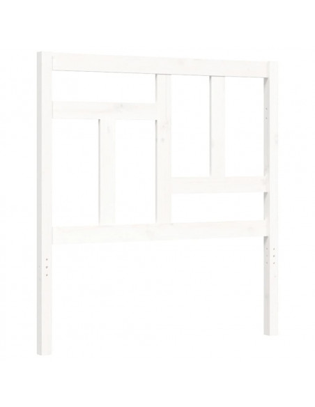 Giroletto con Testiera Bianco Single in Legno Massello