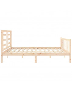 Giroletto con Testiera 200x200 cm in Legno Massello 2