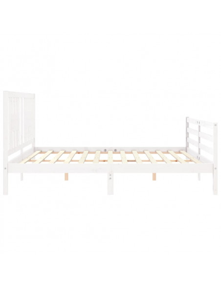 Giroletto con Testiera Bianco 200x200 cm in Legno Massello
