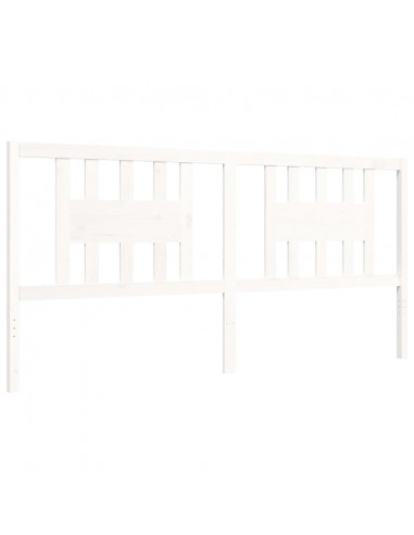 Giroletto con Testiera Bianco 200x200 cm in Legno Massello