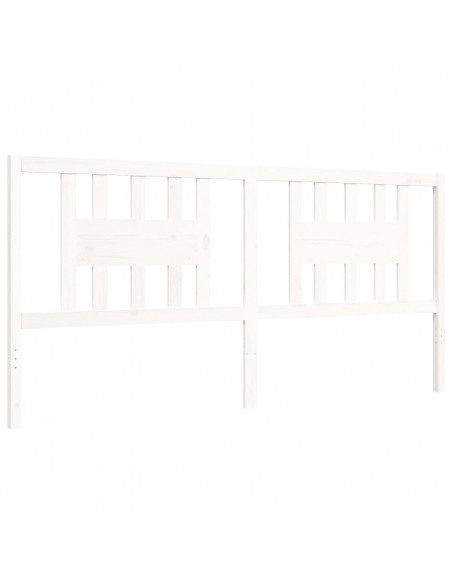 Giroletto con Testiera Bianco 200x200 cm in Legno Massello