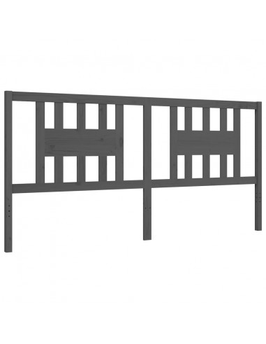 Giroletto con Testiera Grigio 200x200 cm in Legno Massello