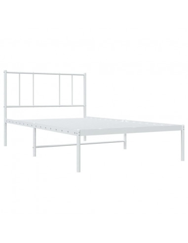 Giroletto con Testiera Metallo Bianco 100x190 cm