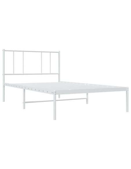 Giroletto con Testiera Metallo Bianco 100x190 cm