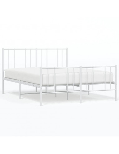 Giroletto con Testiera e Pediera Metallo Bianco 120x190 cm