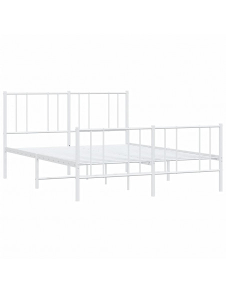 Giroletto con Testiera e Pediera Metallo Bianco 120x190 cm