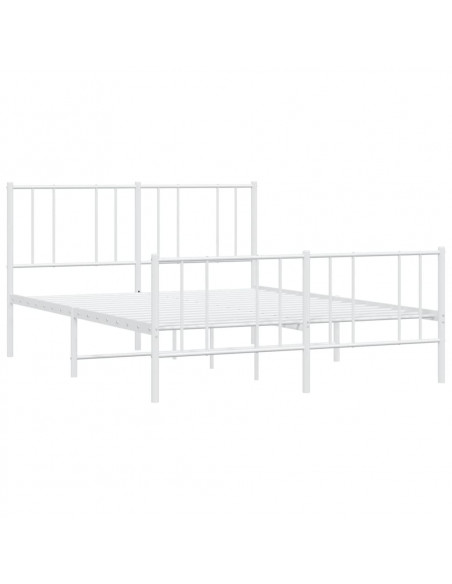 Giroletto con Testiera e Pediera Metallo Bianco 135x190 cm