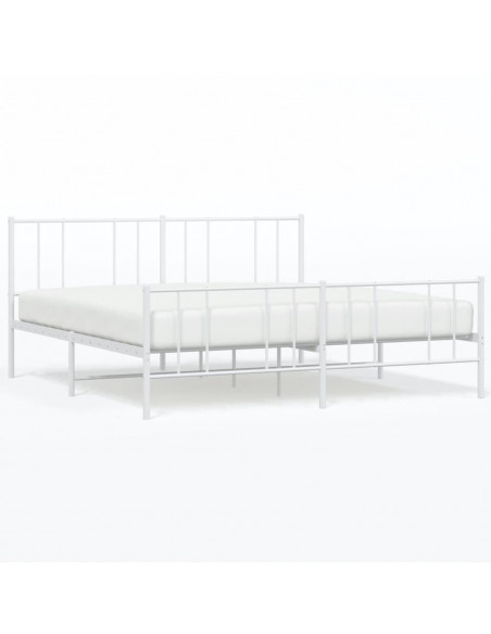 Giroletto con Testiera e Pediera Metallo Bianco 180x200 cm