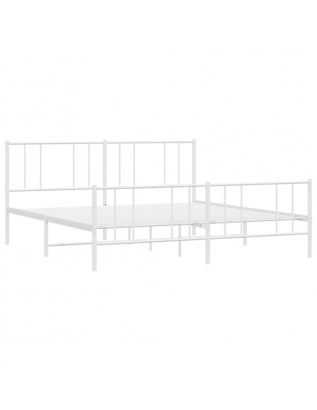 Giroletto con Testiera e Pediera Metallo Bianco 193x203 cm