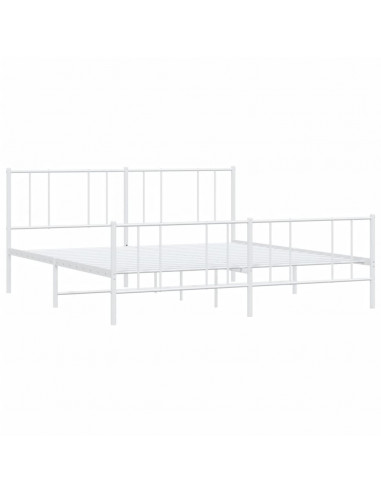 Giroletto con Testiera e Pediera Metallo Bianco 200x200 cm