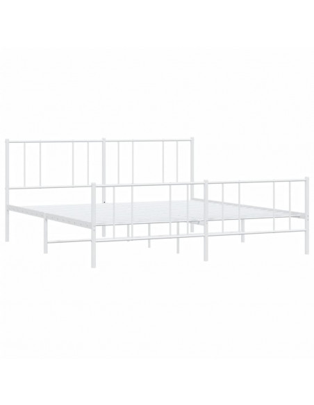 Giroletto con Testiera e Pediera Metallo Bianco 200x200 cm