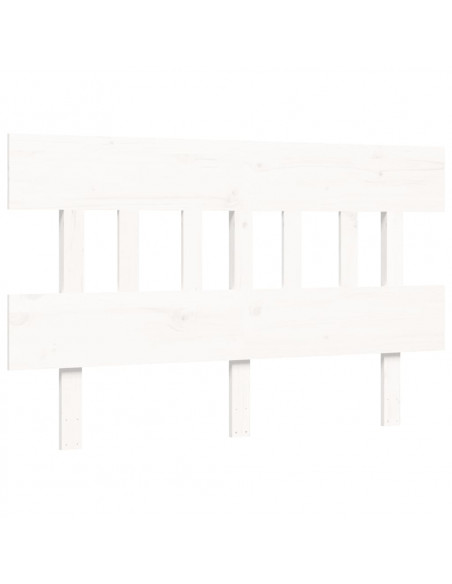 Giroletto con Testiera Bianco 140x200 cm in Legno Massello