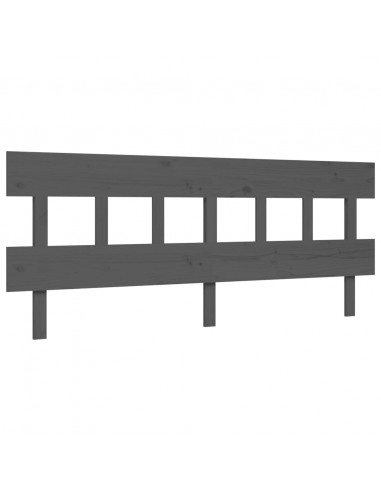Giroletto con Testiera Grigio 200x200 cm in Legno Massello